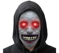 Halloween Mask, Scary Mask for Adults, Upgrade Creepy Halloween Mask with Lighting, Creepy Exorcist Smile Demon Mask, Horror Evil Face for Halloween Cosplay Party Gift