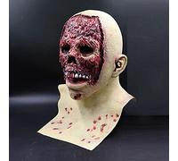 Halloween Mask Scary Masks For Adults Realistic Latex Masquerade Face Covering Filter Adult Party Costume Prop Afraid Terrible Blood Red Women Men (005 Red,One Size)