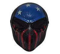 Halloween Mask USA Stars and Stripes Full Face Hockey Costume Adult Outfit Scary Spooky Horror Party Fancy Dress Cosplay For Men Women (HM30)