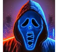 Halloween mask with LED, Halloween mask children's LED, Halloween ghostface mask, horror mask, glowing scream mask, skull mask, glowing skull protective mask, scary neon mask for party.