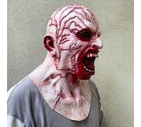 Halloween Masks Adults Scary Granny Mask Realistic Face Clear Smart Silicone Reusable Funny Half Costumes For Women Afraid Terrible Blood Red (002 Tearable,One Size)