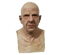 Halloween Masks Adults Scary, Old Man Latex Mask Realistic Face Mask Real Silicone Masks Halloween Human Skin Half Face Creepy Evil Cosplay Props for Adults Women Men (004 Man,One Size)