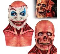 Halloween Masks Horror, Bloody Skull Mask Made of Latex, Double Layer Removable Surface, Terror Skull Mask, Scary Party Role Play Props, for Cosplay, Scary Parties, Carnival