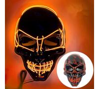 Halloween masks, LED luminous masks, Halloween horror masks, Halloween role-playing costumes, costume parties, carnival gifts (Orange)