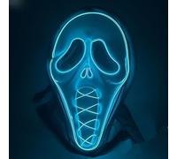 Halloween masks, LED luminous masks, Halloween horror masks, Halloween role-playing costumes, costume parties, carnival gifts (Ice blue)