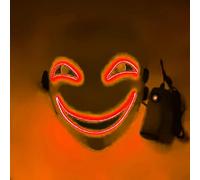Halloween masks, LED luminous masks, Halloween horror masks, Halloween role-playing costumes, costume parties, carnival gifts (Orange)