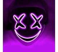 Halloween masks, LED luminous masks, Halloween horror masks, Halloween role-playing costumes, costume parties, carnival gifts (Purple)