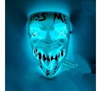 Halloween masks, LED luminous masks, Halloween horror masks, Halloween role-playing costumes, costume parties, carnival gifts (Ice blue)