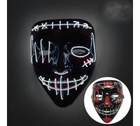 Halloween masks, LED luminous masks, Halloween horror masks, Halloween role-playing costumes, costume parties, carnival gifts (White)