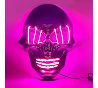 Halloween masks, LED luminous masks, Halloween horror masks, Halloween role-playing costumes, costume parties, carnival gifts (Pink)
