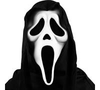 Halloween Masks, White Scream Mask, Rave Face Masks Costume for Kids Men Women Halloween Christmas Carnival Festival Cosplay Party