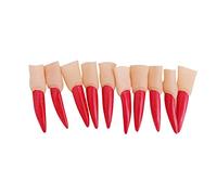Halloween Masquerade Witch Finger 10pcs Nail Set - Novelty Toy for Parties Cosplay and Pranks - Unique and Hilarious Finger Props (Red, One Size)