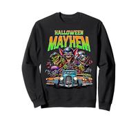 Halloween Mayhem Crazy Monsters Hot Rods Spooky Night Sweatshirt