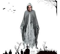 Halloween Medieval Cloak,Horror Halloween Grim-Reaper Costume, Scary Halloween Dementor Cape Men With Hood,Haunted House Decoration For Horror Atmosphere For Masquerade, Stage Show