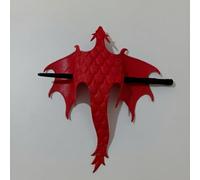 Halloween Medieval Leather Dragon Hair Stick, Carved Dragon With Wooden Stick, Handmade Knight Themed Fairy Tale Dragon Pin