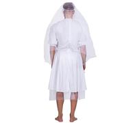 Halloween Men Costume Graveyard Bridal Cosplay Deluxe Lace Men'S Wedding Dress Fancy DressWhite-One size