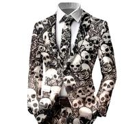 Halloween Men Outfits Mens Casual 1 Button Blazer Medieval Men's Suits & Blazers Costume in Black Velvet Jacket Alien Tweed Sequin Scary Costumes for Striped Business Leisure Jackets