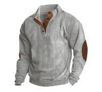Halloween Mens Cardigan Ribbed Knit Sweater Full Zip Stand up Collar Jumpers Long Sleeve Thick Pullover Regular Fit Overcoat Activewear Christmas Jumper for Family (Grey, XXL)