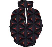 Halloween Men's Casual Colorblock Pullover Fashion Loose Fit Long Sleeve Graphic Trendy Drawstring Hoodie Sweatshirt Knitwear Naughty Christmas Jumpers for Men (5-Black, L)