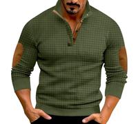Halloween Men's Cotton Shirt Loose Fit Long Sleeve T-Shirt Moisture Wicking Crew Neck Shirts Comfort Casual Base Layer Tops Parka Sport Wear Christmas T Shirt (Green, M)