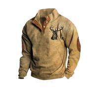 Halloween Men's Crew Neck Jumpers Lightweight Sweater Basic Pullover Long Sleeve Casual Business Knitted Jumper Parka Sportwear Alternative Christmas Jumper (Khaki, S)