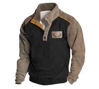 Halloween Mens Fleece Crewneck Sweatshirts Pullovers Round Neck Long Sleeve Jumper Sweater for Sports & Workwear Outwear Workwear Funny Christmas Jumpers (Black, L)