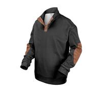 Halloween Mens Fleece Hoodies Zip up Hooded Sweatshirt Patchwork Casual Hoody Contrast Color Top Long Sleeve Warm Jacket Outwear Activewear Mens Xmas Hawaiian Shirts (Black, XXXL)