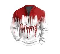 Halloween Men's Half Zipper Sweatshirt - Long Sleeve Stand up Collar Pullover Casual Fun Pattern Top (UK, Alpha, L, Regular, Regular, #3)