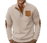 Halloween Men's Hoodie Animal Pattern with 3D Print Design Halloween Costume Christmas Hoodies Long Sleeve Outwear Sportwear Knitted Christmas Jumper (Khaki, XXL)