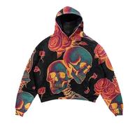 Halloween Mens Hoodie Pullover Classic Hooded Fleece Top Plain Ribbed Cuff Long Sleeve Sweatshirt Pull Over Jumper Hoody Shirts Outwear Reindeer Costume Adult (Black #8, S)