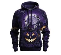 Halloween Mens Hoodie Pullover Classic Hooded Fleece Top Plain Ribbed Cuff Long Sleeve Sweatshirt Pull Over Jumper Hoody Tops Outwear Christmas Vest Top (a-Dark Purple, XXXXXXL)