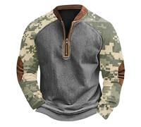 Halloween Mens Hoodie Pullover Fleece Classic Hooded Top Plain Ribbed Cuff Long Sleeve Sweatshirt Pull Over Jumper Hoody Shirts Knitwear Funny Xmas Jumpers for Men (Army Green #2, M)