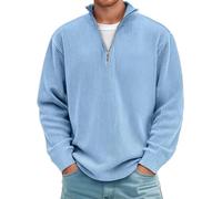 Halloween Mens Hoodies Fall Winter Jumper Tops Long Sleeve Sweatshirt Pullover Solid Colour Blouse with Kangaroo Pocket Plain Hoodie Work Clothes Loungewear Christmas Tree Jumper (Blue, XXL)