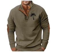 Halloween Men's Hoodies Full Zip Fleece Jacket Coat Winter Warm Oversized Zip Up Hooded Top with Pockets Overcoat Activewear Christmas T-Shirt Men (Army Green, XXL)