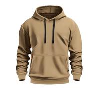 Halloween Men's Hoodies Full Zip Fleece Jacket Coat Winter Warm Oversized Zip Up Hooded Top with Pockets for Autumn, Winter, Holiday & Outdoors Loungewear Santa Hawaiian Shirt (Khaki, XL)