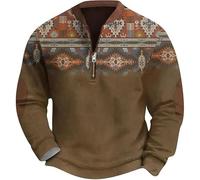 Halloween Men's Jacket Full Zip Hoodie Sports Hooded Jackets Long Sleeve Pullover Jumper Hoody Sweatshirt with Pockets Outerwear Horse Christmas Outfit (b-Coffee, XXXXXL)