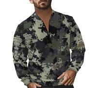 Halloween Men's Jacket Full Zip Hoodie Sports Hooded Jackets Long Sleeve Pullover Jumper Hoody Sweatshirt with Pockets Outerwear Christmas Vest for Men (Army Green-1, XXXL)