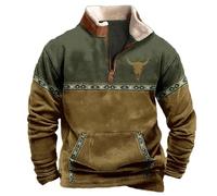 Halloween Men's Jumpers 1/4 Zip Tops Polo Neck Long Sleeve Golf Sweater Turtle Neck Soft Pullover Sweaters for Men Jacket Activewear Novelty Christmas Jumpers (Dark Green, XXXXL)