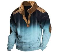 Halloween Men's Jumpers 1/4 Zip Tops Polo Neck Long Sleeve Golf Sweater Turtle Neck Soft Pullover Sweaters for Men Coat Knitwear Dirty Christmas Jumper (Light Blue, S)
