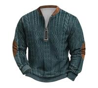 Halloween Men's Jumpers Quarter Zip Knitted Sweater Long Sleeve Warm Winterpullover Lightweight Solid Jumper Classic Overcoat Sport Wear Christmas Inflatable Costume (Dark Green, M)