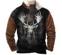 Halloween Mens Oversized Zip Up Skeleton Hoodie Streetwear Graphic Pullover Jumper Vintage Hooded Sweatshirt Crewneck Sweatshirts Outwear Elf Pjs (G-Brown, M)