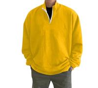 Halloween Men's Padded Lumberjack Hooded Fleece Plaid Shirt Jacket Casual Warm Hoodies Coat Long Sleeve Lined Top Overcoat Leisure Wear Naughty Christmas Jumper (Yellow, XL)
