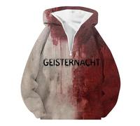 Halloween Mens Plain Long Sleeve Hoodie Fleece Pull-Over Soft Comfy Adult Top Sweatshirt Hoodies Work Longe wear Streetwear Christmas Party Tops (12-Red, XL)