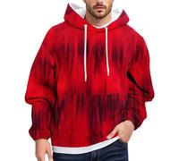 Halloween Mens Plain Long Sleeve Hoodie Fleece Pull-Over Soft Comfy Adult Top Sweatshirt Hoodies Work Longe wear Sport Wear Mens Christmas Shirts Long Sleeve (Red #12, S)