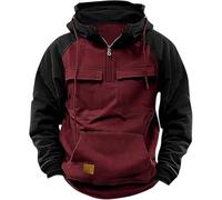 Halloween Mens Plain Long Sleeve Hoodie Fleece Pull-Over Soft Comfy Adult Top Sweatshirt Hoodies Work Longe wear Outwear Unisex Christmas Jumpers (RD1#1, XL)