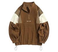 Halloween Mens Pullover Fleece Hoodies Lightweight Casual Hooded Sweatshirt Tops with Kangaroo Pockets for Gym & Running Spring Autumn Tunic Clothes Activewear Sexy Santa Costume Men (Coffee, L)