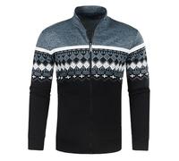 Halloween Men's Quarter Zip Long Sleeve Pullover Shirts Quick Dry Active Tops Lightweight Outdoor Fishing Golf Sweatshirts Fall Holiday Clothing Knitwear Ugly Christmas Sweatshirt (Blue, L)