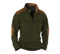 Halloween Men's Sweatshirts Quarter Zip Sweatshirt Long Sleeve Jumper Casual Pullover Waffle Pullover with Pocket Outerwear Activewear Red Christmas Jumper (Green, XXL)