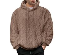 Halloween Men's V-Neck Jumper Cashmere Knitted Pullover Casual Long Sleeve Sweater Basic Sweatshirt Winter Jumpers Knitwear Men's Christmas Cardigan (Brown #2, XXL)