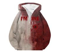 Halloween Men's V-Neck Jumper Cashmere Knitted Pullover Casual Long Sleeve Sweater Basic Sweatshirt Winter Jumpers Sportwear Funny Christmas T Shirts (10-Red, XL)